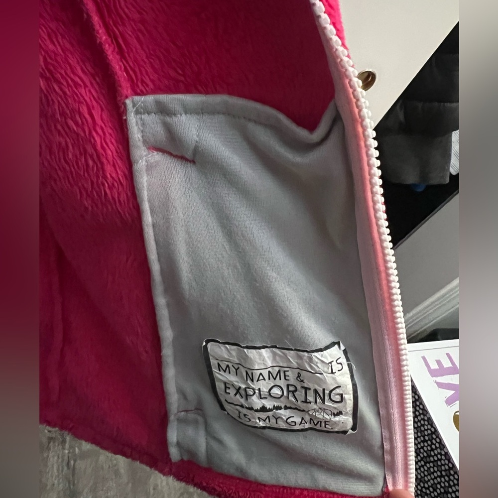 The North Face Girls Osito Fleece Pink Jacket - Picture 4 of 5